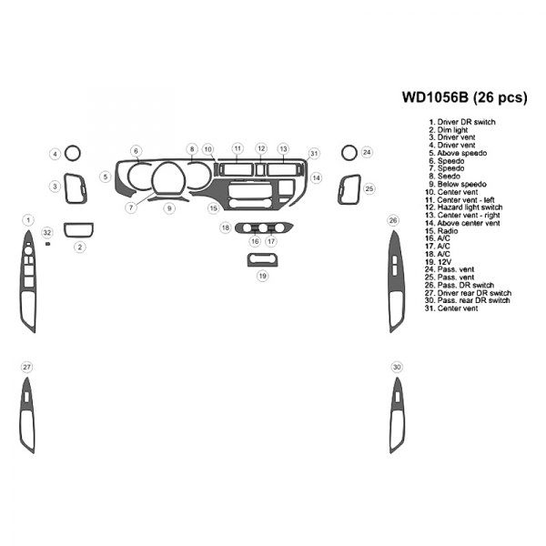 B&I® - 2D Medium Dash Kit