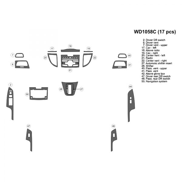 B&I® - 2D Small Dash Kit