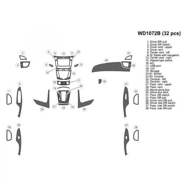 B&I® - 2D Medium Dash Kit