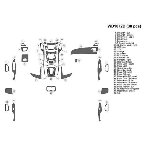 B&I® - 2D Large Dash Kit