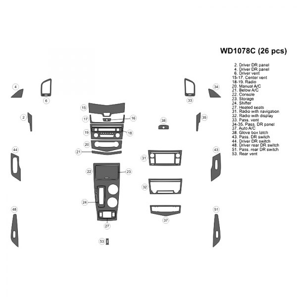 B&I® - 2D Small Dash Kit