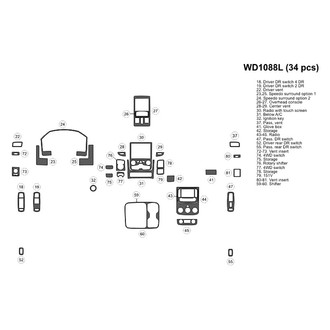 B&I® - 2D Real Carbon Fiber Small Dash Kit (34 Pcs)