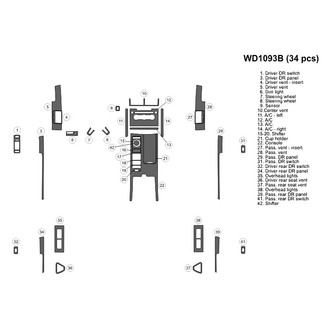B&I® - 2D Blackwood Medium Dash Kit (38 Pcs)