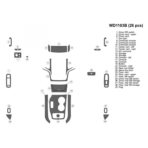 B&I® - 2D Small Dash Kit