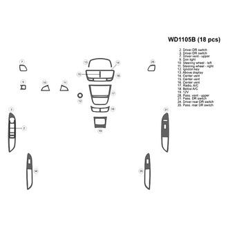 B&I® - 2D Real Carbon Fiber Main Dash Kit (18 Pcs)