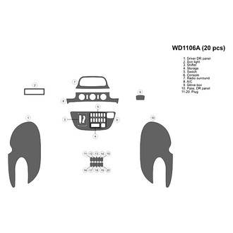 B&I® - 2D Real Carbon Fiber Large Dash Kit (20 Pcs)