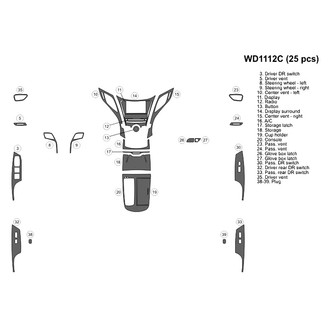 B&I® - 2D Blackwood Small Dash Kit (25 Pcs)