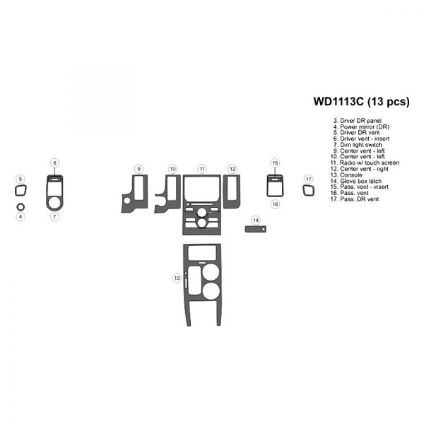 B&I® - 2D Small Dash Kit