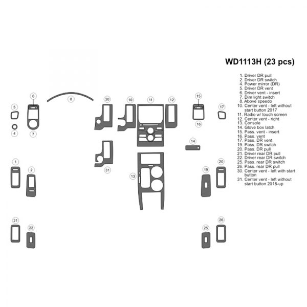 B&I® - 2D Medium Dash Kit