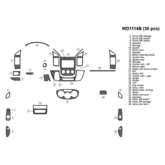 B&I® - 2D Real Carbon Fiber Small Dash Kit (32 Pcs)