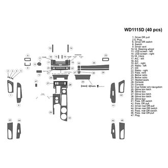 B&I® - 2D Blackwood Small Dash Kit (40 Pcs)
