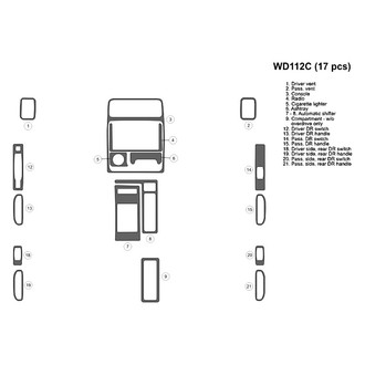 B&I® - 2D Real Carbon Fiber Small Dash Kit (17 Pcs)