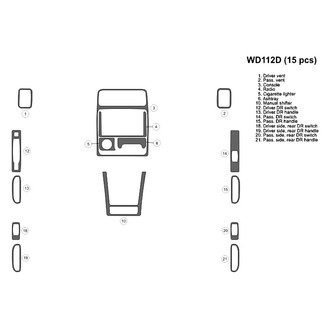 B&I® - 2D Real Carbon Fiber Small Dash Kit (15 Pcs)