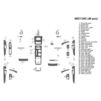 B&I® - 2D Blackwood Large Dash Kit (40 Pcs)