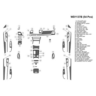 B&I® - 2D Real Carbon Fiber Large Dash Kit (54 Pcs)