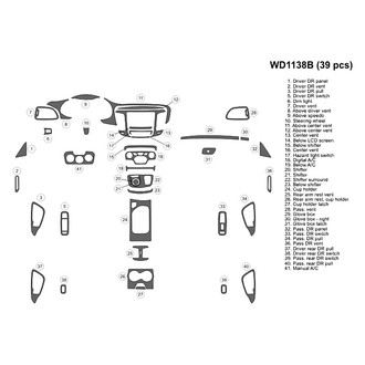 B&I® - 2D Blackwood Medium Dash Kit (39 Pcs)