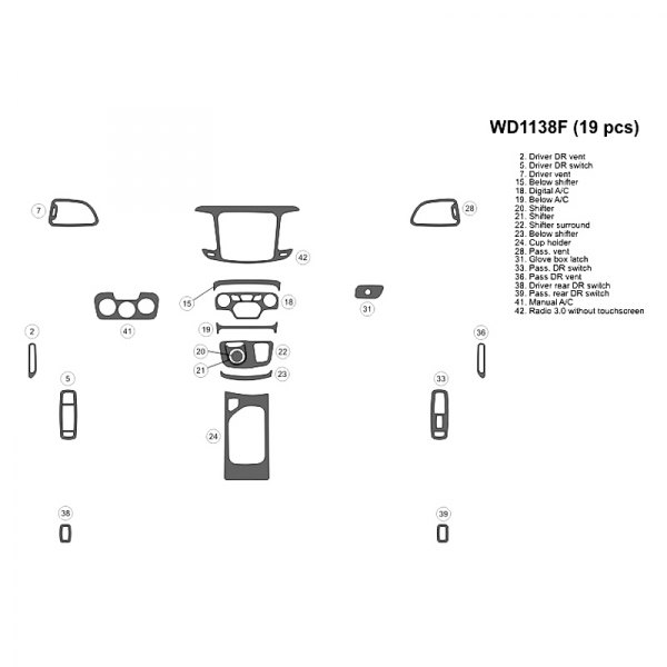 B&I® - 2D Small Dash Kit