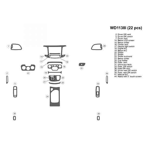 B&I® - 2D Small Dash Kit