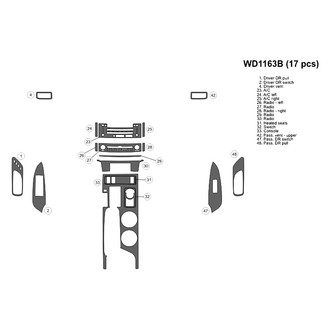 B&I® - 2D Real Carbon Fiber Small Dash Kit (17 Pcs)