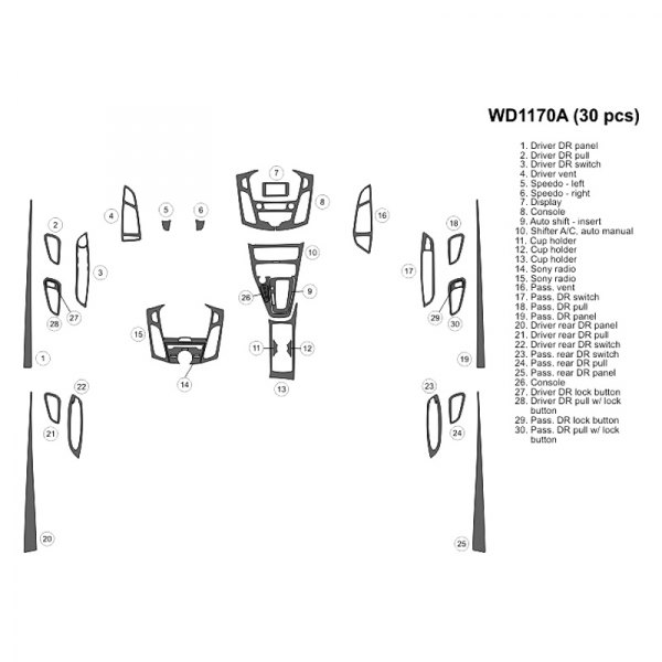 B&I® - 2D Large Dash Kit (30 Pcs)