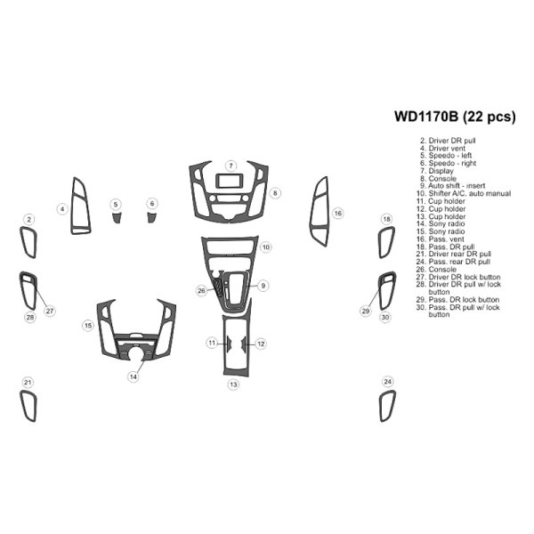 B&I® - 2D Small Dash Kit