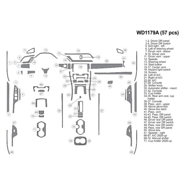 B&I® - 2D Large Dash Kit