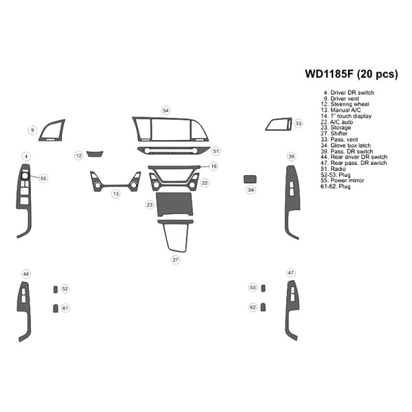 B&I® - 2D Small Dash Kit