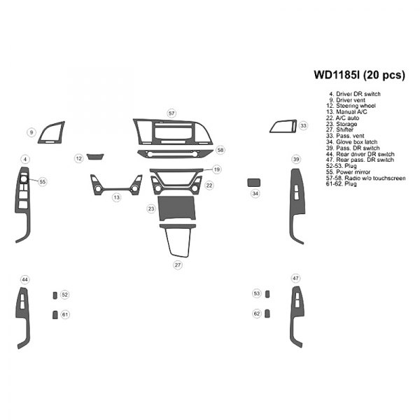 B&I® - 2D Small Dash Kit