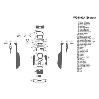 B&I® - 2D Blackwood Large Dash Kit (36 Pcs)