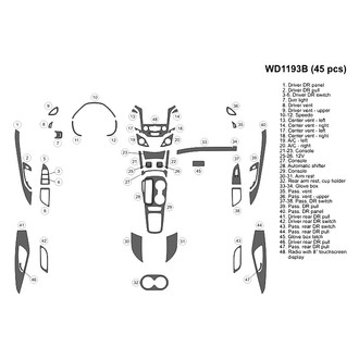B&I® - 2D Blackwood Large Dash Kit (45 Pcs)