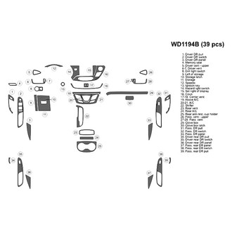 B&I® - 2D Real Carbon Fiber Large Dash Kit (39 Pcs)