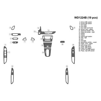 B&I® - 2D Real Carbon Fiber Small Dash Kit (19 Pcs)