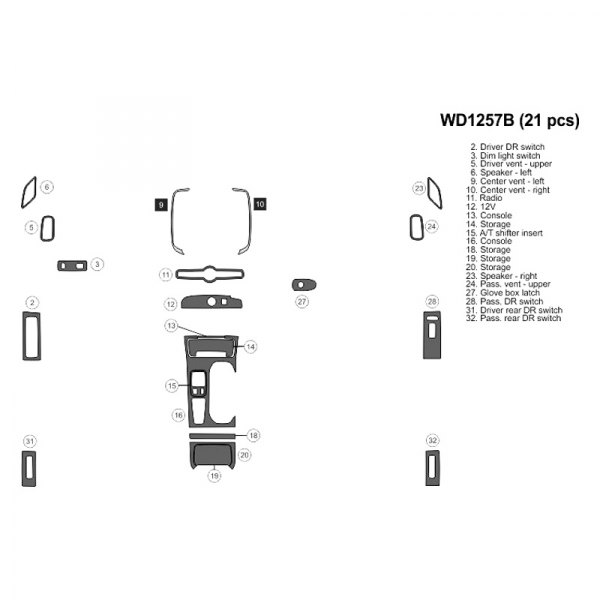 B&I® - 2D Small Dash Kit