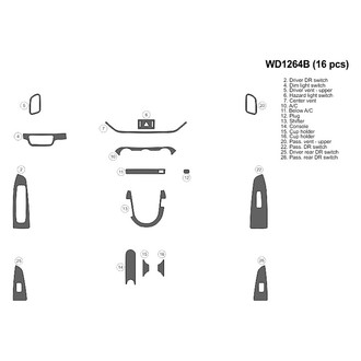 B&I® - 2D Platinum Silver Small Dash Kit (16 Pcs)