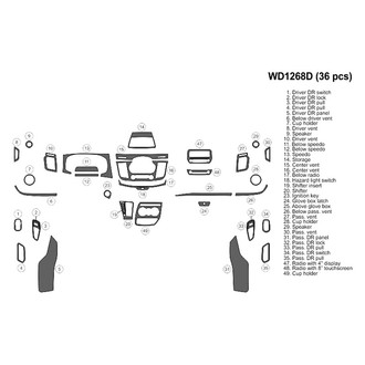 B&I® - 2D Platinum Silver Large Dash Kit (36 Pcs)