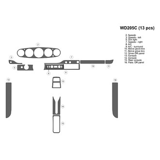 B&I® - 2D Blackwood Main Dash Kit (13 Pcs)