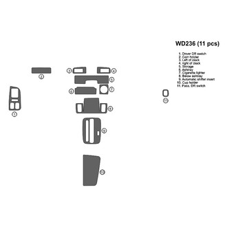 B&I® - 2D Black Brown Factory Match Full Dash Kit (11 Pcs)