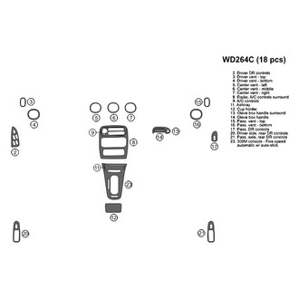 B&I® - 2D Rosewood Factory Match Full Dash Kit (18 Pcs)