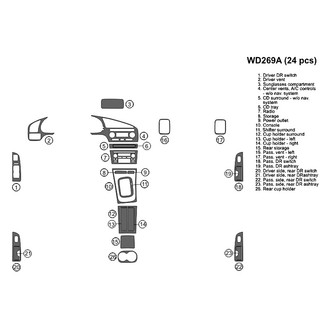 B&I® - 2D Brown Factory Match Full Dash Kit (24 Pcs)
