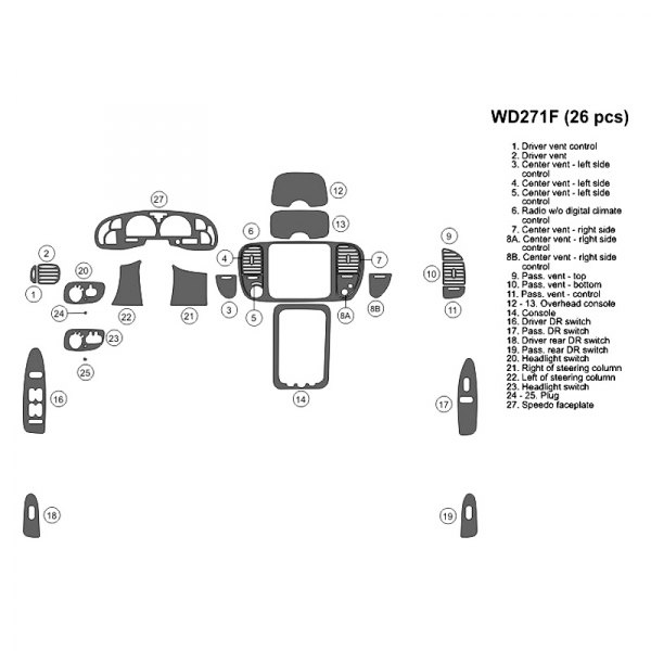 B&I® - 2D Full Dash Kit