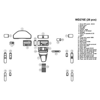 B&I® WD276E-SBB - 2D Brown Factory Match Full Dash Kit (26 Pcs)