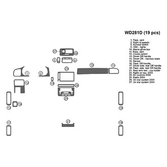 B&I® - 2D Orange Factory Match Full Dash Kit (19 Pcs)