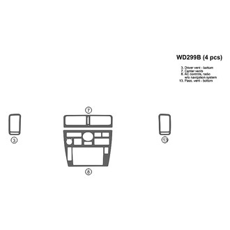 B&I® - 2D Black Brown Factory Match Small Dash Kit (4 Pcs)