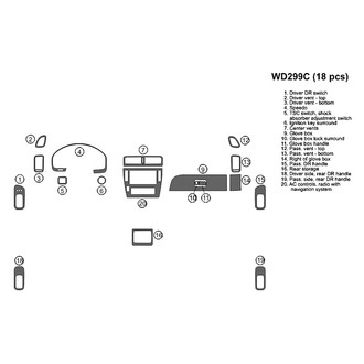 B&I® - 2D Black Brown Factory Match Large Dash Kit (18 Pcs)