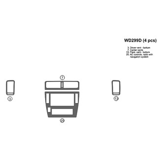 B&I® - 2D Black Brown Factory Match Small Dash Kit (4 Pcs)