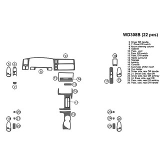 B&I® - 2D Blackwood Small Dash Kit (22 Pcs)