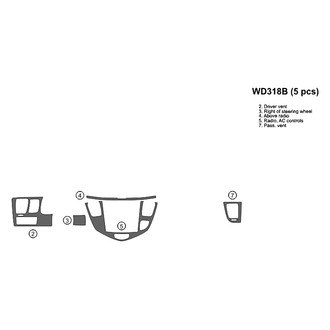 B&I® - 2D Real Carbon Fiber Small Dash Kit (5 Pcs)