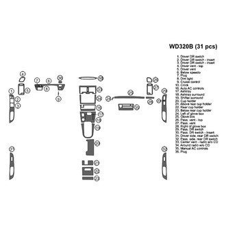 B&I® - 2D Blackwood Medium Dash Kit (31 Pcs)
