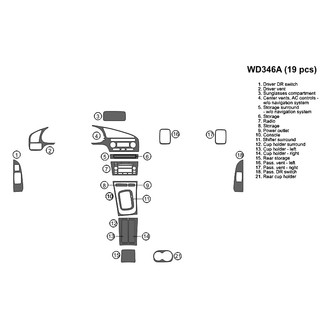 B&I® - 2D Gray Burl Factory Match Full Dash Kit (19 Pcs)