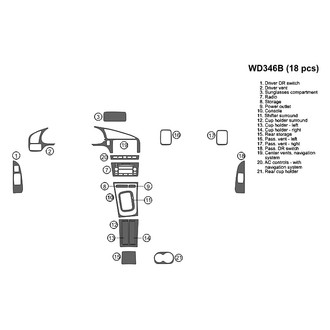 B&I® - 2D Gray Burl Factory Match Full Dash Kit (18 Pcs)